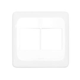 Placa com Suporte 4x4 quatro módulos adjacentes Branco Pial Pop Pial Legrand