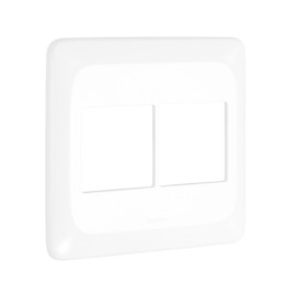 Placa com Suporte 4x4 quatro módulos adjacentes Branco Pial Pop Pial Legrand