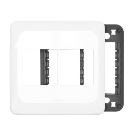 Placa com Suporte 4x4 quatro módulos adjacentes Branco Pial Pop Pial Legrand