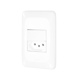 Conjunto  Interruptor Simples 10A/Tomada de Energia 10A Pial Pop Pial Legrand Conjunto  Interruptor Simples 10A/Tomada de Energia 10A Pial Pop Pial Legrand