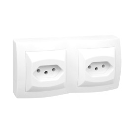 Módulo de Tomada Dupla de Energia 10A Sistema X Pial Legrand Módulo de Tomada Dupla de Energia 10A Sistema X Pial Legrand