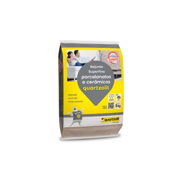 Rejunte Porcelanato e Cerâmicas Cinza Platina 5kg Quartzolit