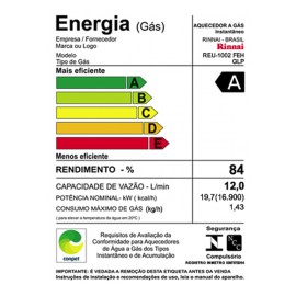 Aquecedor a Gás 12 litros REU-1002 FEH GLP 