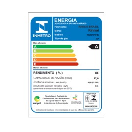 Aquecedor a Gás 27 litros REU-E271 FEH GN Branco Rinnai Aquecedor a Gás 27 litros REU-E271 FEH GN Branco Rinnai
