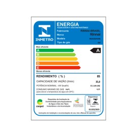 Aquecedor a Gás 35 litros REU-E351 FEA GN Branco Rinnai Aquecedor a Gás 35 litros REU-E351 FEA GN Branco Rinnai
