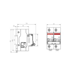 Disjuntor Bipolar Curva C 100A Steck Disjuntor Bipolar Curva C 100A Steck