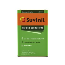 Tinta Acrílica Rende & Cobre Muito Branco 18 litros Suvinil Tinta Acrílica Rende & Cobre Muito Branco 18 litros Suvinil