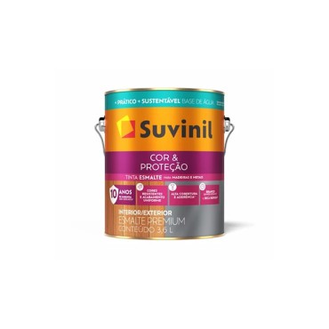Tinta Esmalte Cor & Proteção Branco Acetinado Base Água 3,6 litros Suvinil