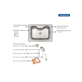 Cuba Inox Morgana 69x49 Acessorios