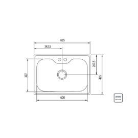 Cuba Sobrepor Morgana 60 FX Inox Escovado