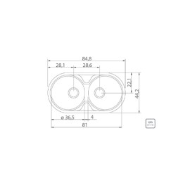 Cuba Embutir Luna Duo 2C 36 BS Inox Brilho