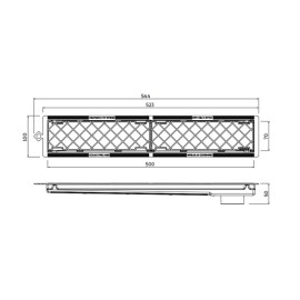Ralo Oculto Retangular Slim Hide em PVC 7x50cm Tramontina