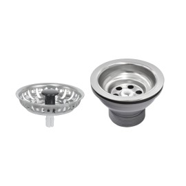 Válvula Econômica 3 1/2" sem Escape em Aço Inox Polidos Polipropileno para Pias Cubas Tanques Tramontina 94510012