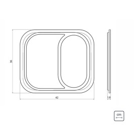 Tábua para Cubas Pias Cozinha Tramontina em Madeira 420 x 360 mm 94530006