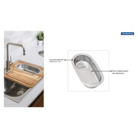 Cesto Coador Tramontina em Aço Inox compátivel Tábua em madeira 94532006