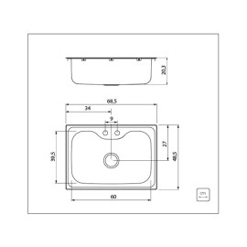 Cuba Inox Cozinha Morgana 60 FX 685x485 Undermount com Acessórios e Monocomando Tramontina 93806492