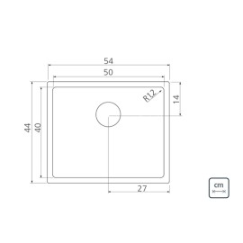 Cuba Quadrum PVD Black 50x40 Inox
