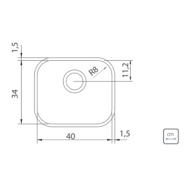Cuba Embutir Lavinia 40 BL Inox Escovado
