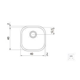 Cuba Embutir/Sobrepor Aria Maxi 40 BS Inox Escovado