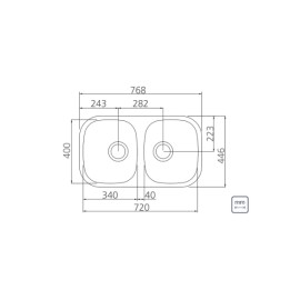 Cuba Embutir Isis 2C 34 BL Inox Brilho