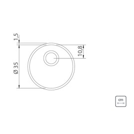 Cuba Embutir Luna 35 BL Inox Natural