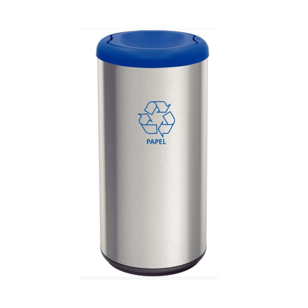 Lixeira Piemonte Azul Inox Acabamento Acetinado 40L Tramontina 94539221
