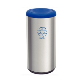 Lixeira Piemonte Azul Inox Acabamento Acetinado 40L Tramontina 94539221