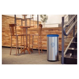 Lixeira Piemonte Azul Inox Acabamento Acetinado 40L Tramontina 94539221