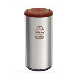 Lixeira Piemonte Marrom Inox Acabamento Acetinado 40L Tramontina 94539223