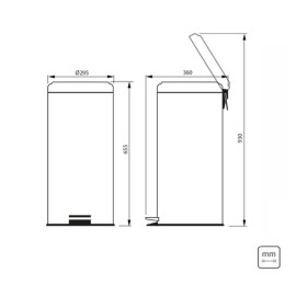 Lixeira Inox Pedal Tramontina Brasil Acabamento Polido Balde Interno Removível 30 L 94538/130