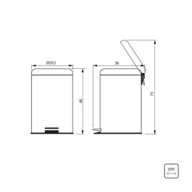 Lixeira com Pedal Brasil Plus em Aço Inox com Acabamento Acetinado e Balde Interno 20L Tramontina 94538520