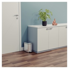 Lixeira Tipo D Slim em Aço Inox com Acabamento Acetinado 6 L Tramontina 94538606