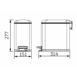 Lixeira Tipo D Slim em Aço Inox com Acabamento Acetinado 6 L Tramontina 94538606