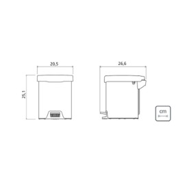 Lixeira com Pedal Tramontina New em Aço Inox com Acabamento Polido 5 L Tramontina 94538705