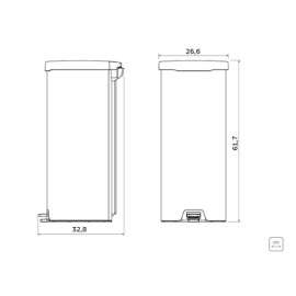 Lixeira com Pedal Tramontina New em Aço Inox com Acabamento Polido 30 L Tramontina 94538730