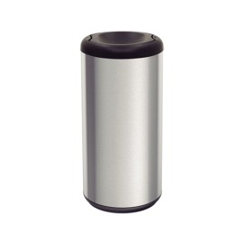 Lixeira Piemonte Preto Inox Acabamento Acetinado Basculante 40L Tramontina 94539200