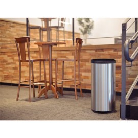 Lixeira Piemonte Preto Inox Acabamento Acetinado Basculante 40L Tramontina 94539200