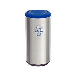 Lixeira Piemonte Azul Inox Acabamento Acetinado Basculante 40L Tramontina 94539201