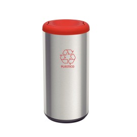 Lixeira Piemonte Vermelho Inox Acabamento Acetinado Basculante 40L Tramontina 94539202