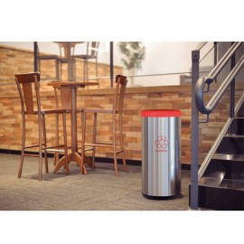 Lixeira Piemonte Vermelho Inox Acabamento Acetinado Basculante 40L Tramontina 94539202