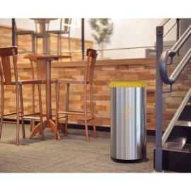 Lixeira Piemonte Amarelo Inox Acabamento Acetinado Basculante 40L Tramontina 94539204