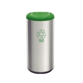 Lixeira Piemonte Verde Inox Acabamento Acetinado Basculante 40L Tramontina 94539205
