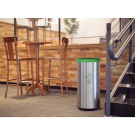 Lixeira Piemonte Verde Inox Acabamento Acetinado Basculante 40L Tramontina 94539205