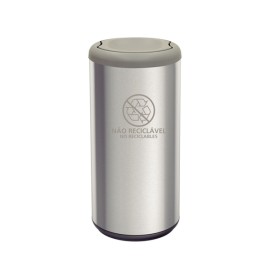 Lixeira Piemonte Cinza Inox Acabamento Acetinado Basculante 40L Tramontina 94539206