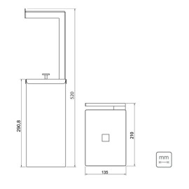 Lixeira Tramontina Luz Slim em Aço Inox Acabamento Acetinado Revestimento Black Matte Suporte para Papel Higiênico 5,5 L 94540082