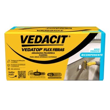 Argamassa Polimérica Impermeável Vedatop Flex Fibras Bicomponente18kg Vedacit