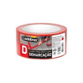 Fita Adesiva para Demarcação Vermelha 48mm x 14m Adelbras