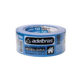 Fita Crepe Imobiliária Azul Anti UV 722 48mm x 50m Adelbras