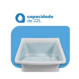 Tanque Plástico Branco 22 litros 49x43x28cm Astra
