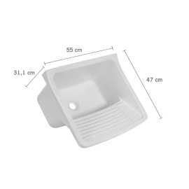 Tanque Plástico Branco 34 litros 55x47x31,1cm Astra
